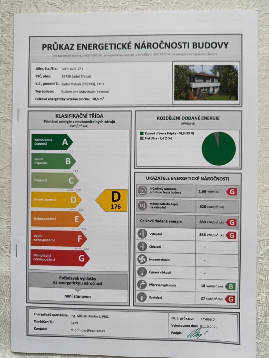 Predaj rekreačného objektu 60 m², pozemek 504 m², Lesní, Zadní Třebaň, Středočeský kraj Predaj rekreačného objektu 60 m², pozemek 504 m², Lesní, Zadní Třebaň, Středočeský kraj