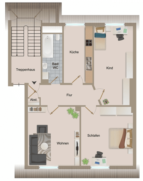 Prenájom bytu 3-izbový 69 m², Neustraße, Herne, Severné Porýnie - Westfálsko Prenájom bytu 3-izbový 69 m², Neustraße, Herne, Severné Porýnie - Westfálsko