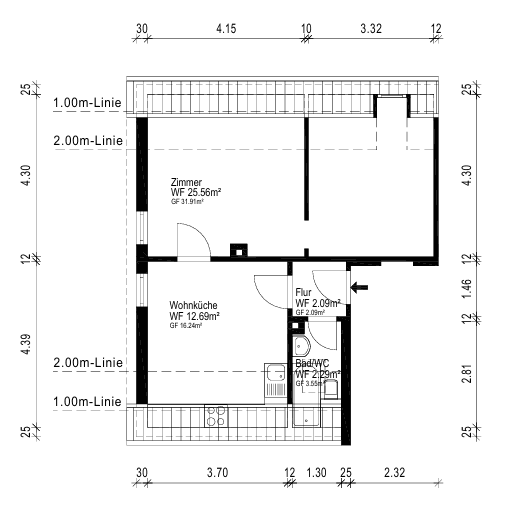 Prenájom bytu 2-izbový 43 m², Weststraße, Bochum, Severné Porýnie - Westfálsko Prenájom bytu 2-izbový 43 m², Weststraße, Bochum, Severné Porýnie - Westfálsko