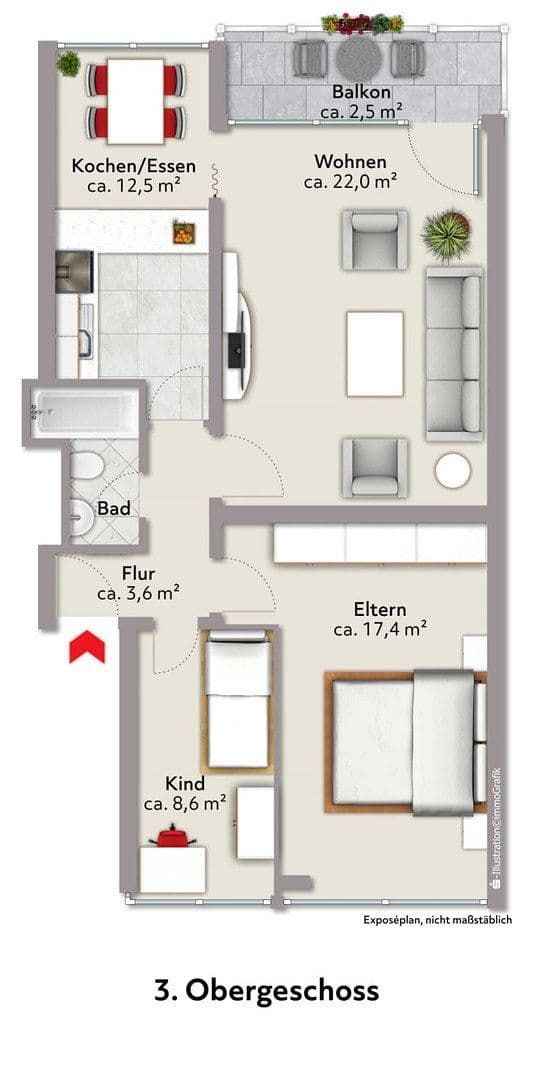 Prenájom bytu 3-izbový 70 m², Selsinger Straße 20, Bremen, Brémy Prenájom bytu 3-izbový 70 m², Selsinger Straße 20, Bremen, Brémy