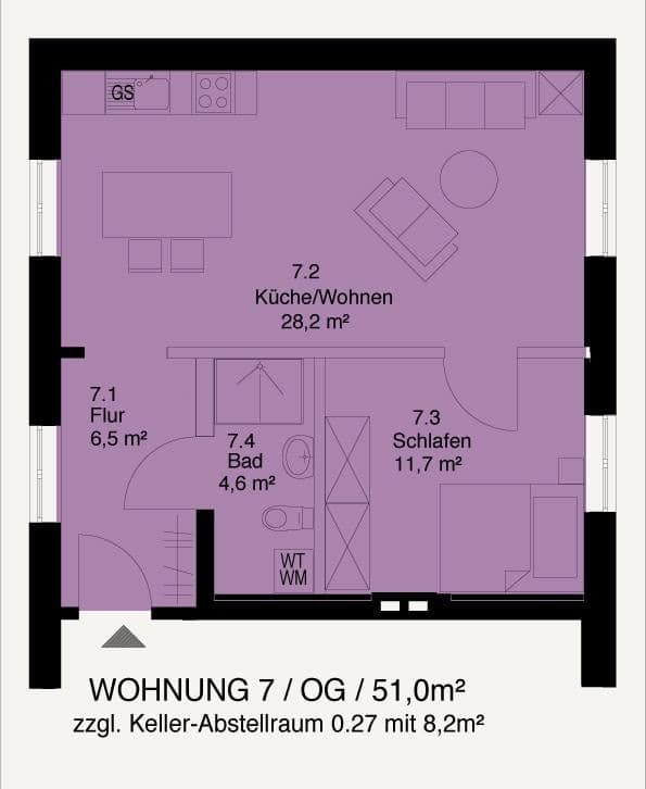 Prenájom bytu 2-izbový 51 m², Paulihof 2, Schleswig, Šlezvicko-Holštajnsko Prenájom bytu 2-izbový 51 m², Paulihof 2, Schleswig, Šlezvicko-Holštajnsko