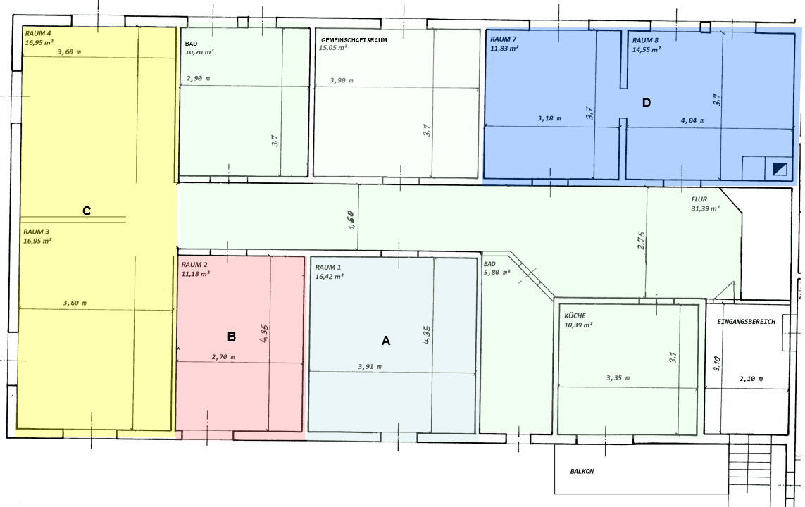 Prenájom bytu 40 m², Johannisstraße 22, Mühlhausen/Thüringen, Durínsko Prenájom bytu 40 m², Johannisstraße 22, Mühlhausen/Thüringen, Durínsko