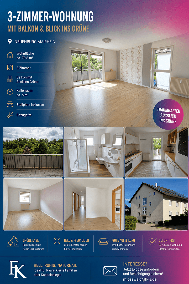 Predaj bytu 3-izbový 80 m², Neuenburg am Rhein, Bádensko-Wurttembersko Predaj bytu 3-izbový 80 m², Neuenburg am Rhein, Bádensko-Wurttembersko