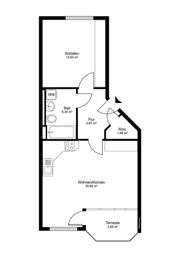 Predaj bytu 2-izbový 56 m², Alt Meteler Str., Schwerin, Meklenbursko-Predpomoransko Predaj bytu 2-izbový 56 m², Alt Meteler Str., Schwerin, Meklenbursko-Predpomoransko