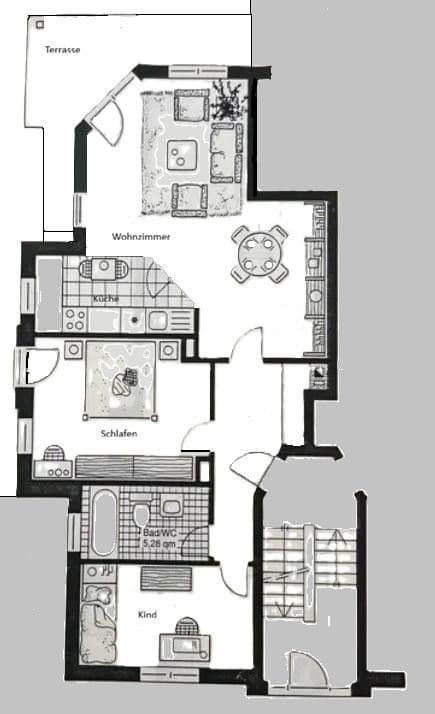 Prenájom bytu 3-izbový 78 m², Münster, Severné Porýnie - Westfálsko Prenájom bytu 3-izbový 78 m², Münster, Severné Porýnie - Westfálsko