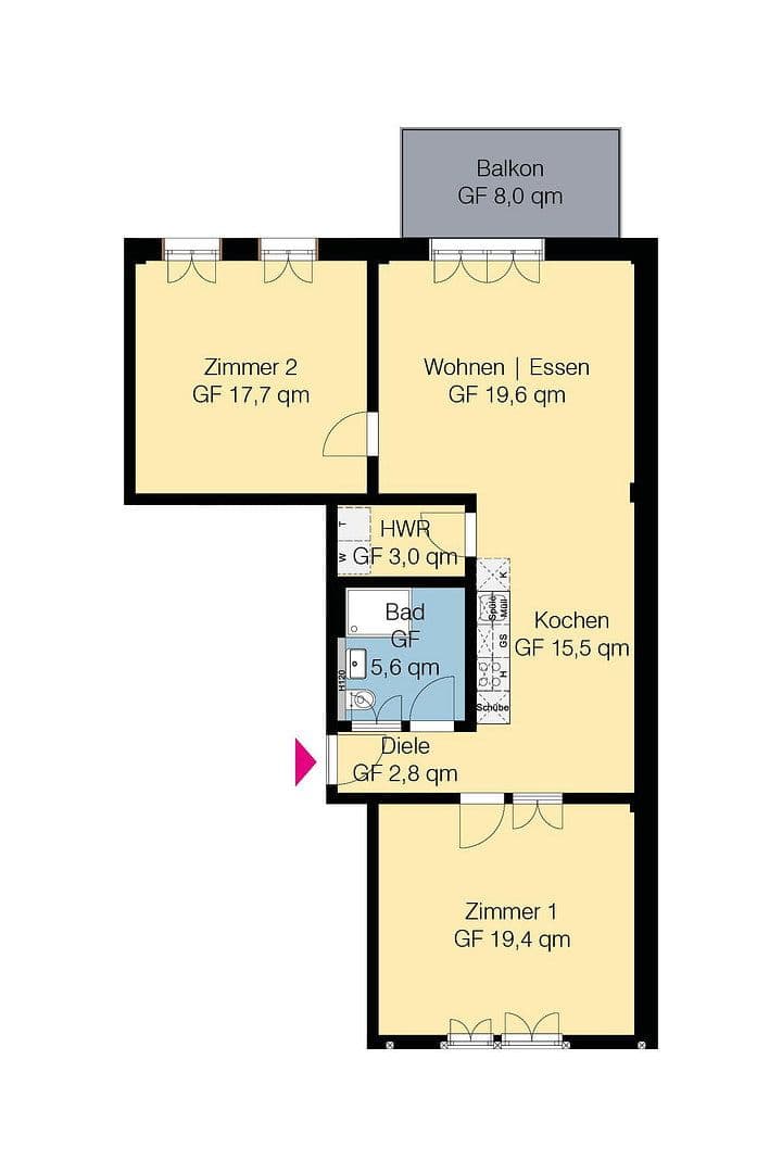 Prenájom bytu 3-izbový 88 m², Am Küsterberg 6B, Wolfsburg Ehmen, Dolné Sasko Prenájom bytu 3-izbový 88 m², Am Küsterberg 6B, Wolfsburg Ehmen, Dolné Sasko