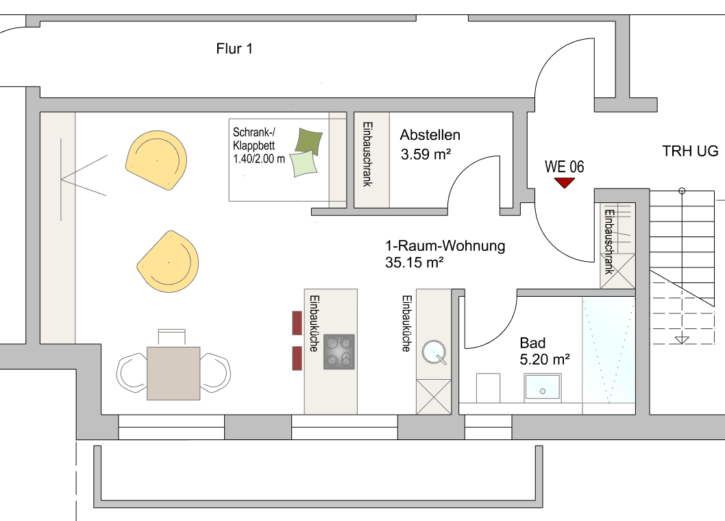 Prenájom bytu 1-izbový 44 m², Mühlheim am Main, Hesensko Prenájom bytu 1-izbový 44 m², Mühlheim am Main, Hesensko