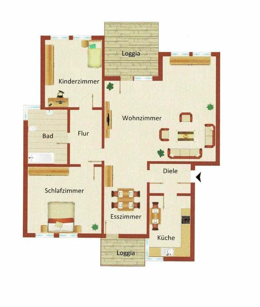 Prenájom bytu 3-izbový 81 m², Norderneystr. 9, Wilhelmshaven, Dolné Sasko Prenájom bytu 3-izbový 81 m², Norderneystr. 9, Wilhelmshaven, Dolné Sasko