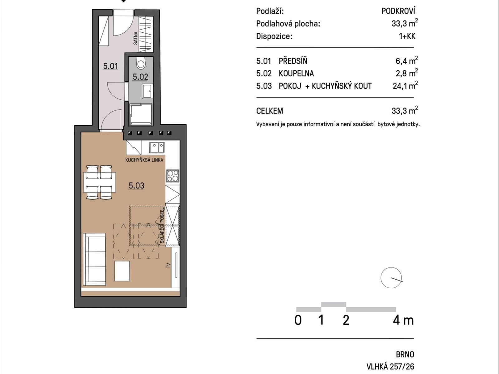 Prenájom bytu 1-izbový 33 m², Vlhká, Brno, Jihomoravský kraj Prenájom bytu 1-izbový 33 m², Vlhká, Brno, Jihomoravský kraj