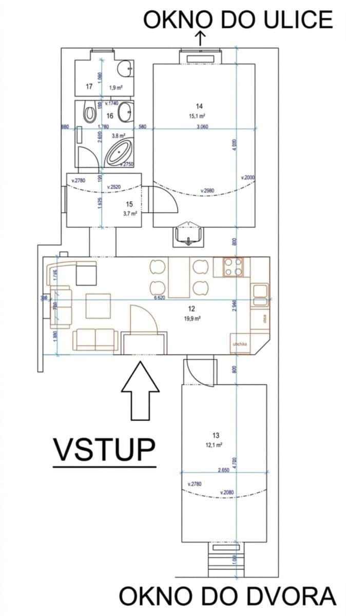 Prenájom bytu 2-izbový 55 m², Žitomírská, Praha, Praha Prenájom bytu 2-izbový 55 m², Žitomírská, Praha, Praha