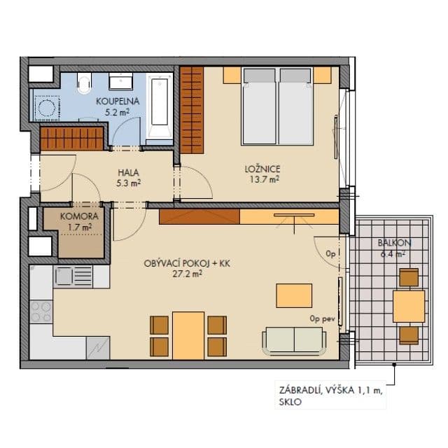 Predaj bytu 2-izbový 56 m², Návarovská, Praha, Praha Predaj bytu 2-izbový 56 m², Návarovská, Praha, Praha