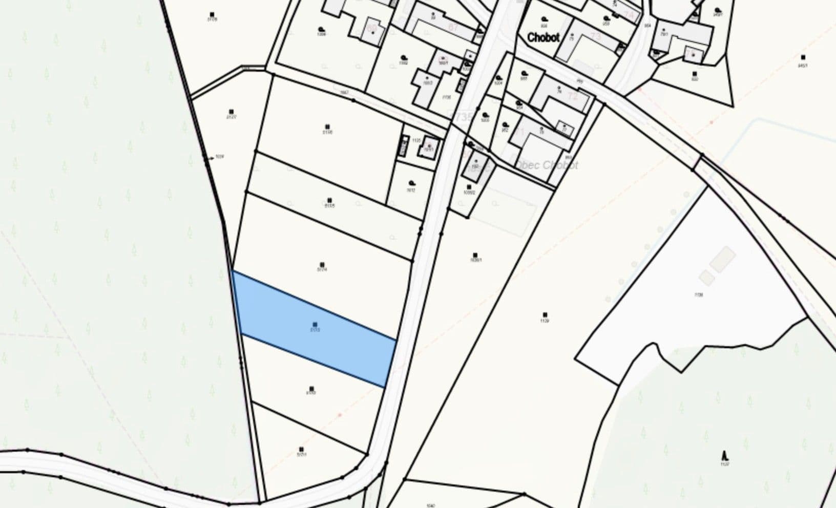 Predaj pozemku 2.104 m², Chobot, Jihočeský kraj Predaj pozemku 2.104 m², Chobot, Jihočeský kraj