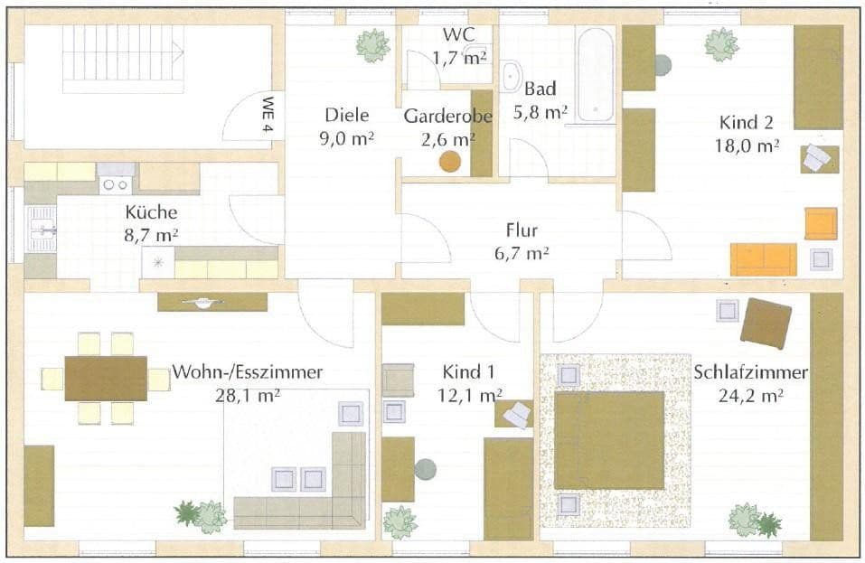 Prenájom bytu 4-izbový 117 m², Poing, Bavorsko Prenájom bytu 4-izbový 117 m², Poing, Bavorsko