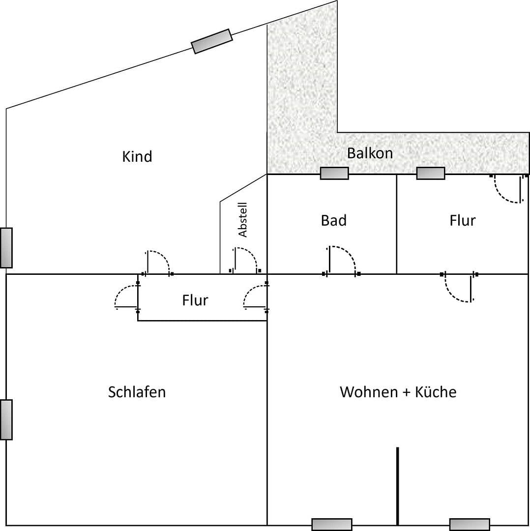 Prenájom bytu 3-izbový 78 m², Bergstraße 56, Apolda, Durínsko Prenájom bytu 3-izbový 78 m², Bergstraße 56, Apolda, Durínsko