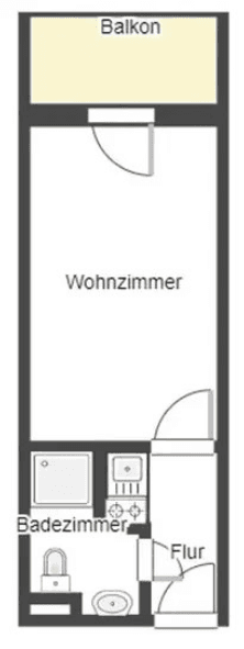 Prenájom bytu 1-izbový 18 m², Carl-Metz Str.2, Mannheim, Bádensko-Wurttembersko Prenájom bytu 1-izbový 18 m², Carl-Metz Str.2, Mannheim, Bádensko-Wurttembersko