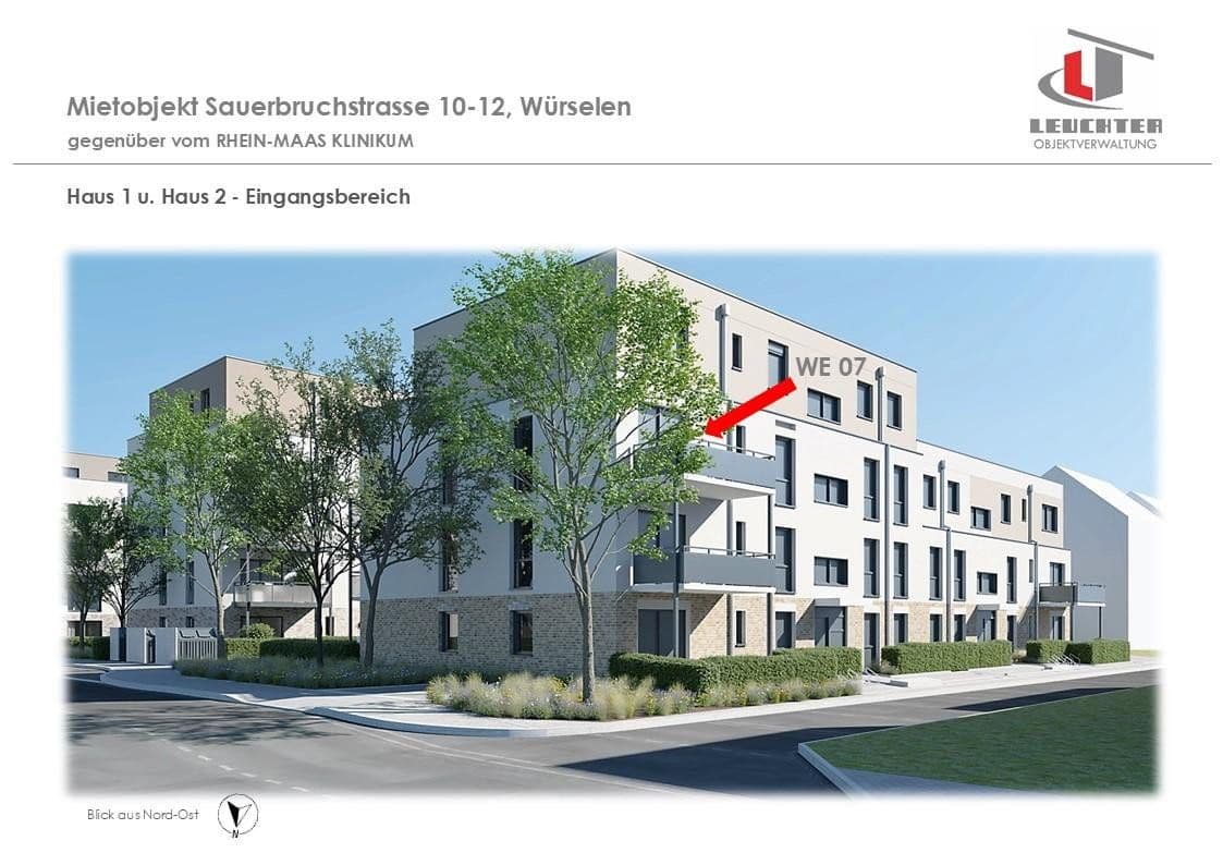 Prenájom bytu 2-izbový 56 m², Sauerbruchstraße 10-12, Würselen, Severné Porýnie - Westfálsko Prenájom bytu 2-izbový 56 m², Sauerbruchstraße 10-12, Würselen, Severné Porýnie - Westfálsko