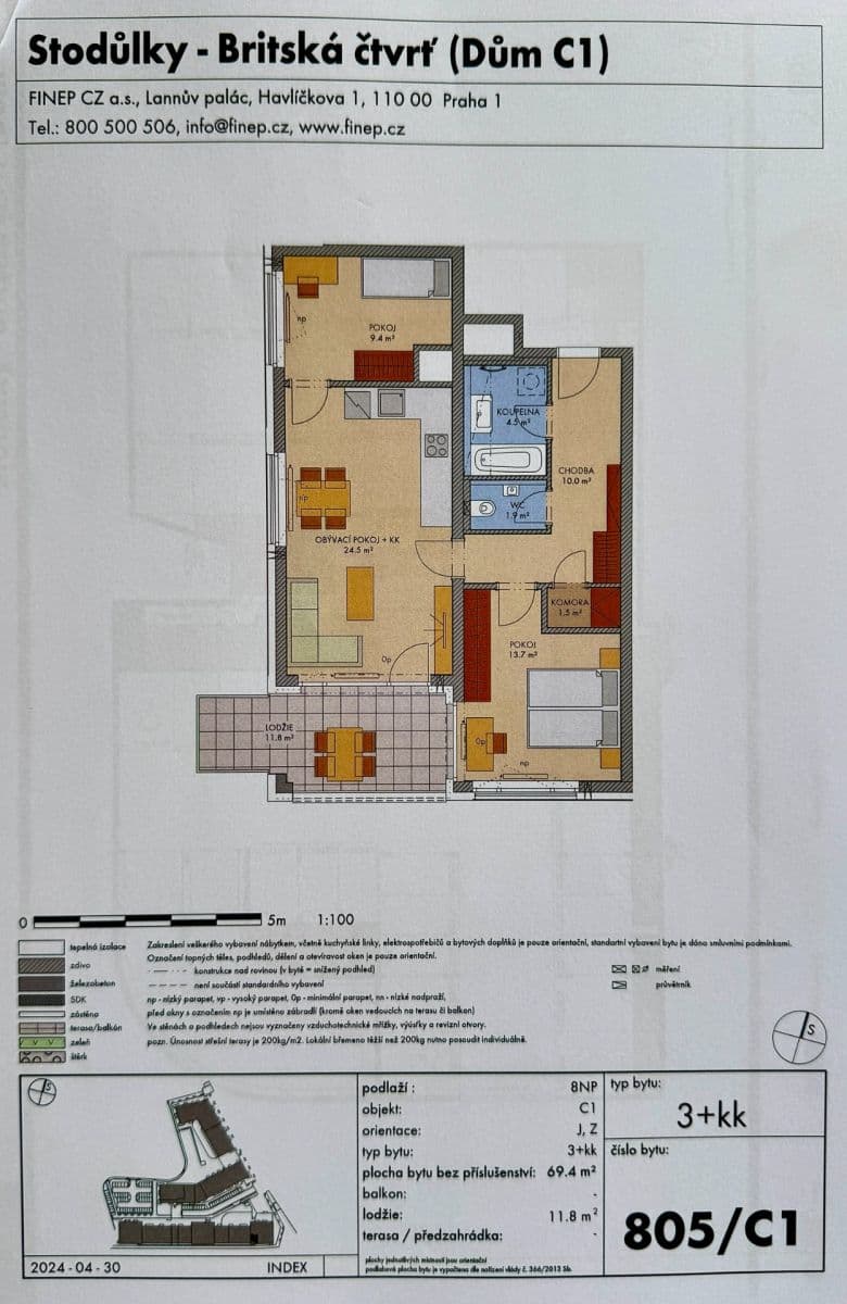 Predaj bytu 3-izbový 82 m², Bessemerova, Praha, Praha Predaj bytu 3-izbový 82 m², Bessemerova, Praha, Praha