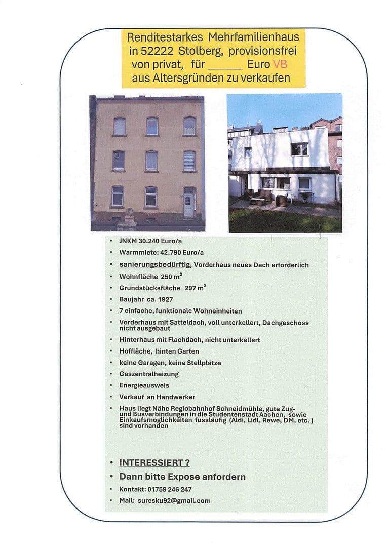 Predaj domu 297 m², pozemek 297 m², Stolberg, Severné Porýnie - Westfálsko Predaj domu 297 m², pozemek 297 m², Stolberg, Severné Porýnie - Westfálsko