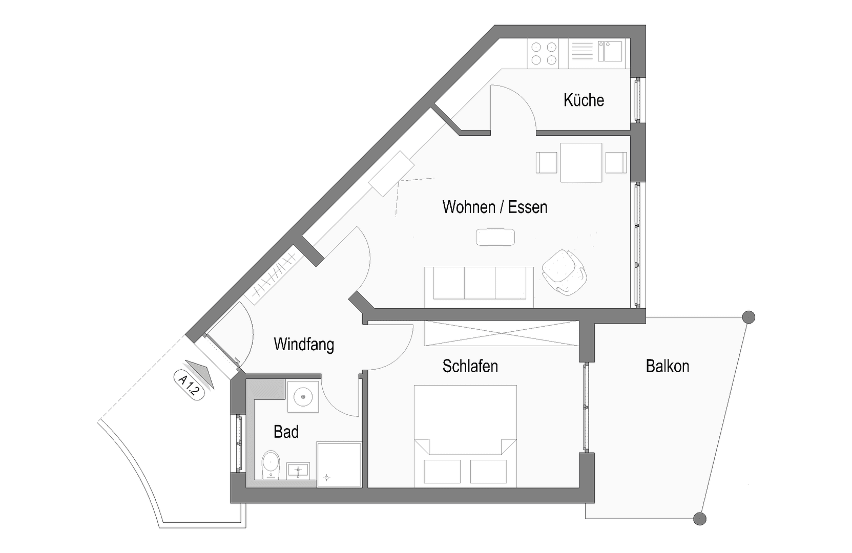 Prenájom bytu 2-izbový 53 m², Alzentalstraße 2, Herrenberg, Bádensko-Wurttembersko Prenájom bytu 2-izbový 53 m², Alzentalstraße 2, Herrenberg, Bádensko-Wurttembersko