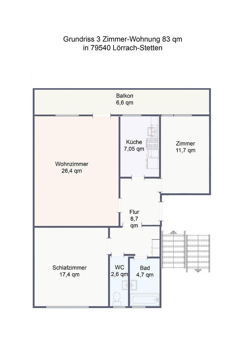 Prenájom bytu 3-izbový 83 m², Lörrach, Bádensko-Wurttembersko Prenájom bytu 3-izbový 83 m², Lörrach, Bádensko-Wurttembersko
