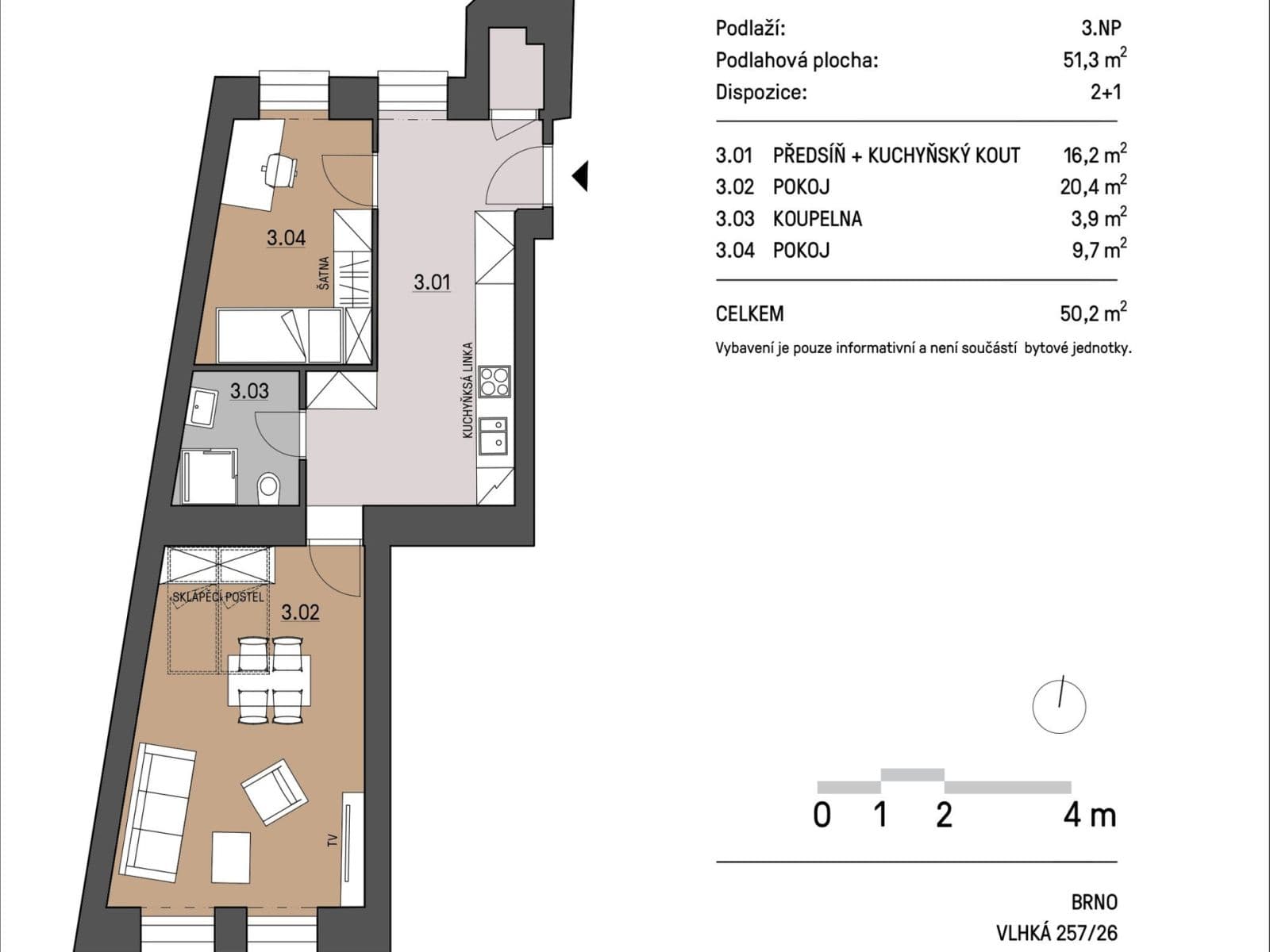 Prenájom bytu 2-izbový 55 m², Vlhká, Brno, Jihomoravský kraj Prenájom bytu 2-izbový 55 m², Vlhká, Brno, Jihomoravský kraj