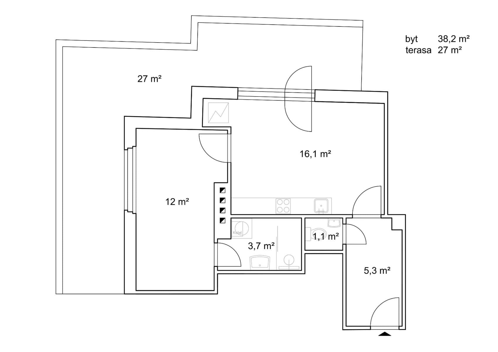 Prenájom bytu 1-izbový 38 m², Veleslavínská, Praha, Praha Prenájom bytu 1-izbový 38 m², Veleslavínská, Praha, Praha