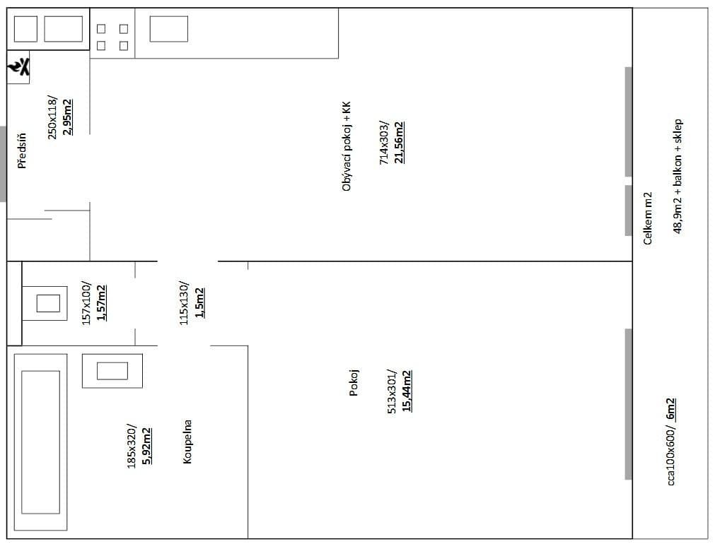 Prenájom bytu 2-izbový 55 m², Volmanova, Čelákovice, Středočeský kraj Prenájom bytu 2-izbový 55 m², Volmanova, Čelákovice, Středočeský kraj