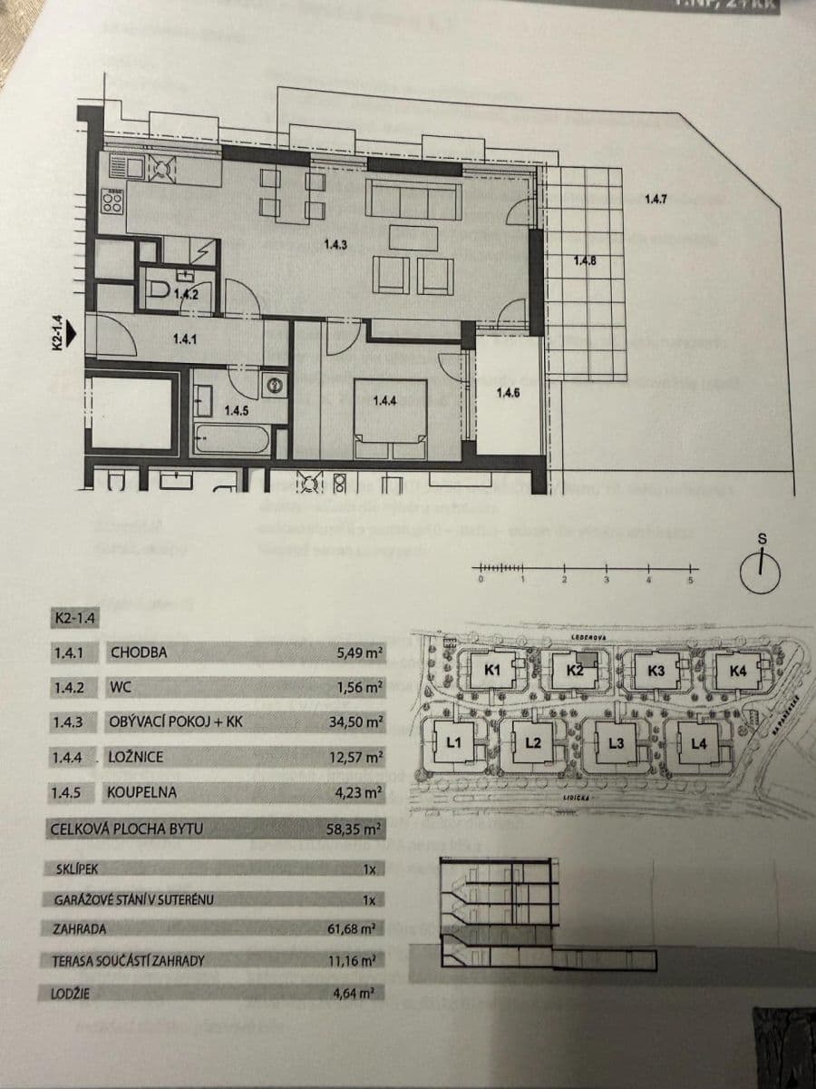 Predaj bytu 2-izbový 58 m², Lederova, Roztoky, Středočeský kraj Predaj bytu 2-izbový 58 m², Lederova, Roztoky, Středočeský kraj