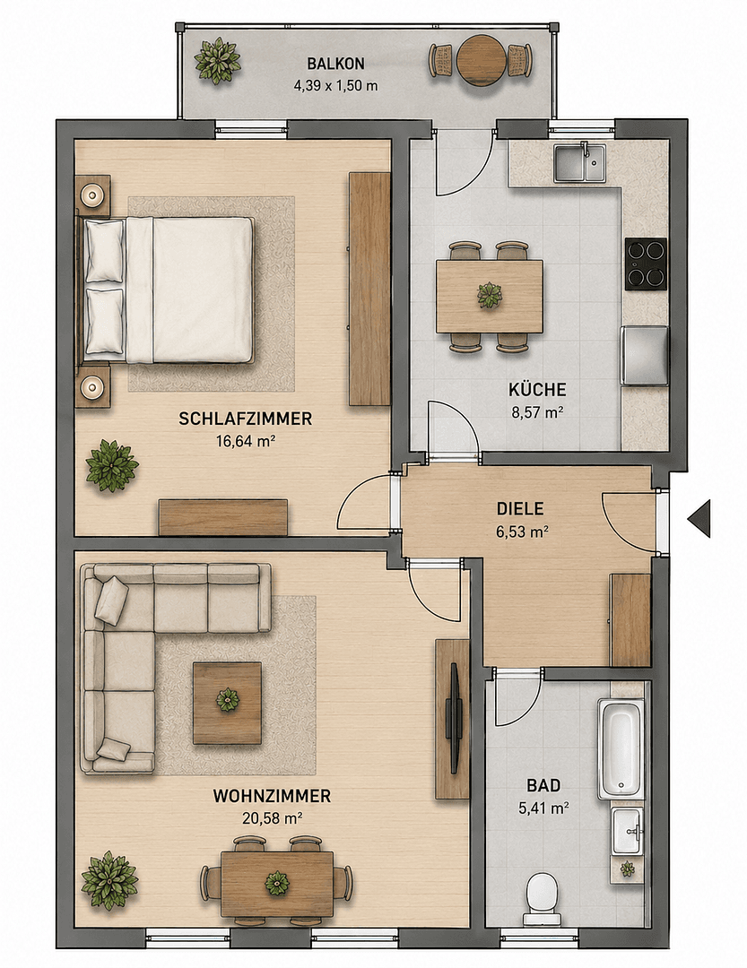 Prenájom bytu 2-izbový 59 m², Waldecker Str. 9, Duisburg, Severné Porýnie - Westfálsko Prenájom bytu 2-izbový 59 m², Waldecker Str. 9, Duisburg, Severné Porýnie - Westfálsko