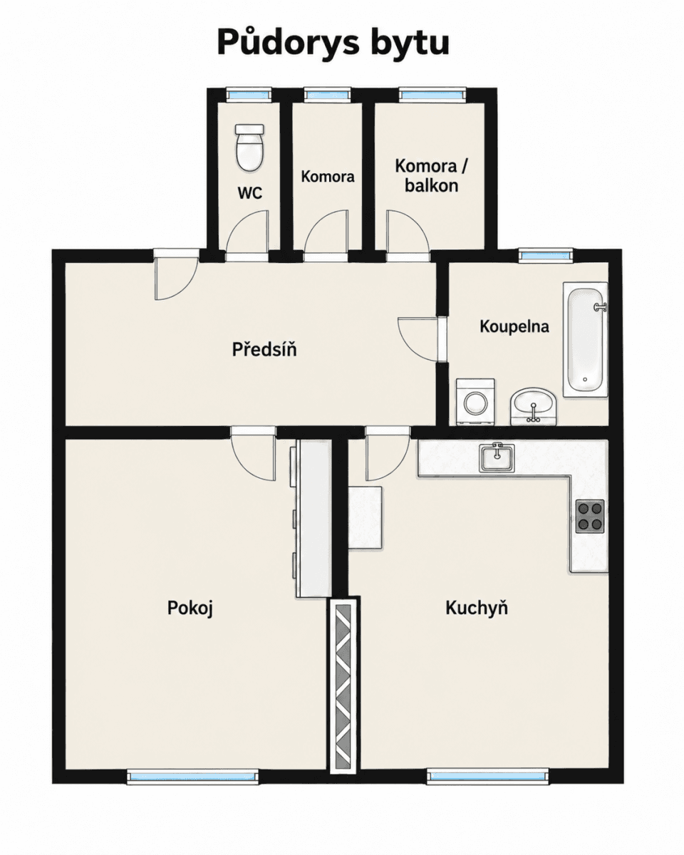 Predaj bytu 2-izbový 58 m², Ortenovo náměstí, Praha, Praha Predaj bytu 2-izbový 58 m², Ortenovo náměstí, Praha, Praha