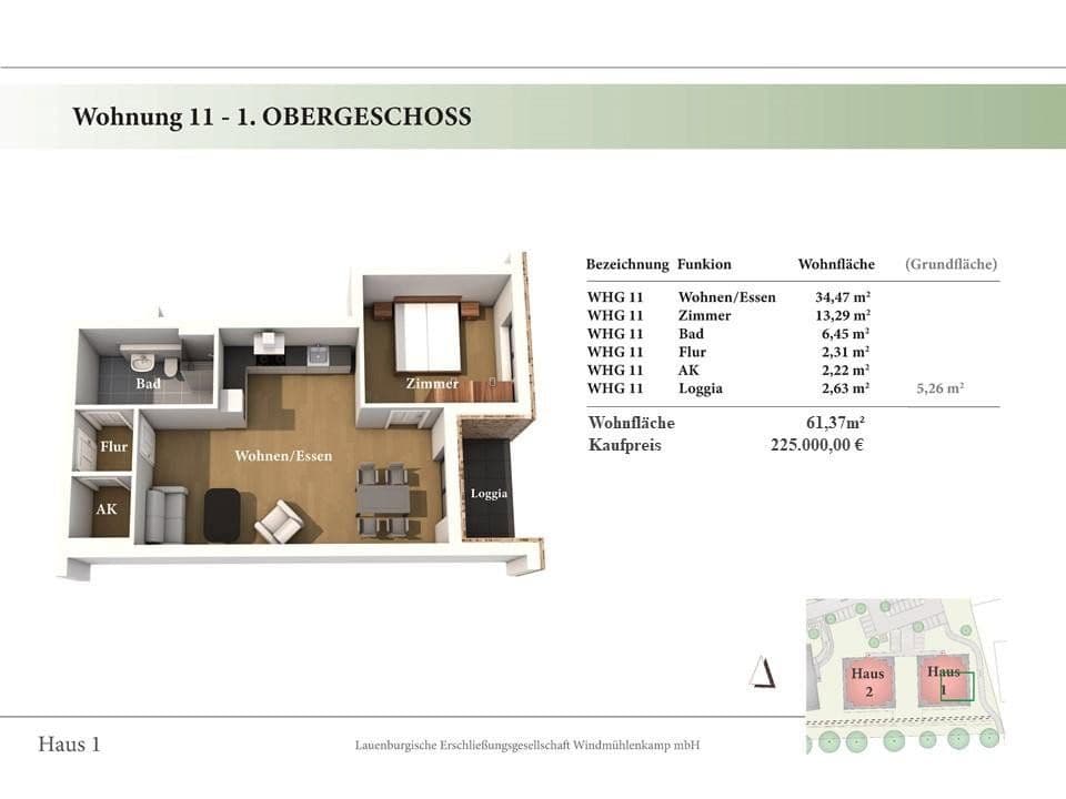 Predaj bytu 2-izbový 62 m², Hinter der Feldstraße 5, Lauenburg/Elbe, Šlezvicko-Holštajnsko Predaj bytu 2-izbový 62 m², Hinter der Feldstraße 5, Lauenburg/Elbe, Šlezvicko-Holštajnsko
