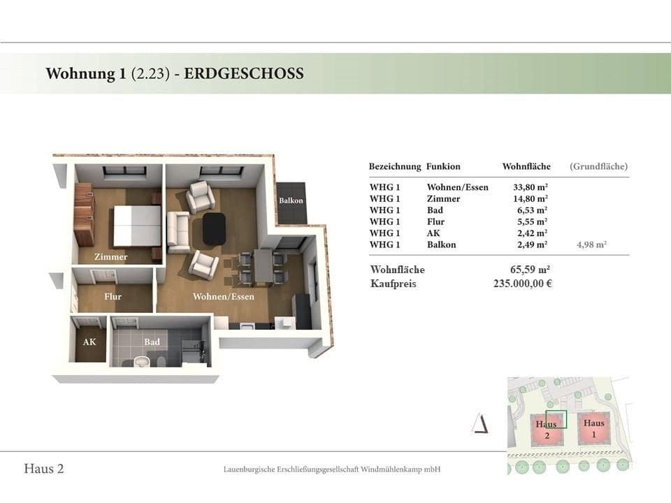 Predaj bytu 2-izbový 66 m², Hinter der Feldstraße 7, Lauenburg/Elbe, Šlezvicko-Holštajnsko Predaj bytu 2-izbový 66 m², Hinter der Feldstraße 7, Lauenburg/Elbe, Šlezvicko-Holštajnsko