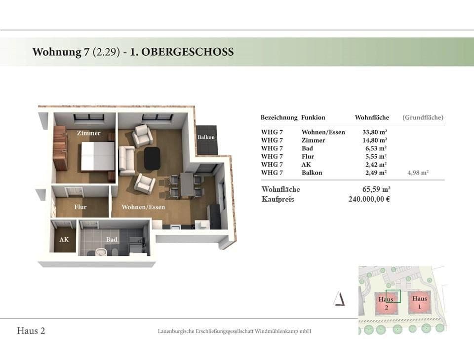 Predaj bytu 2-izbový 66 m², Hinter der Feldstraße 7, Lauenburg/Elbe, Šlezvicko-Holštajnsko Predaj bytu 2-izbový 66 m², Hinter der Feldstraße 7, Lauenburg/Elbe, Šlezvicko-Holštajnsko