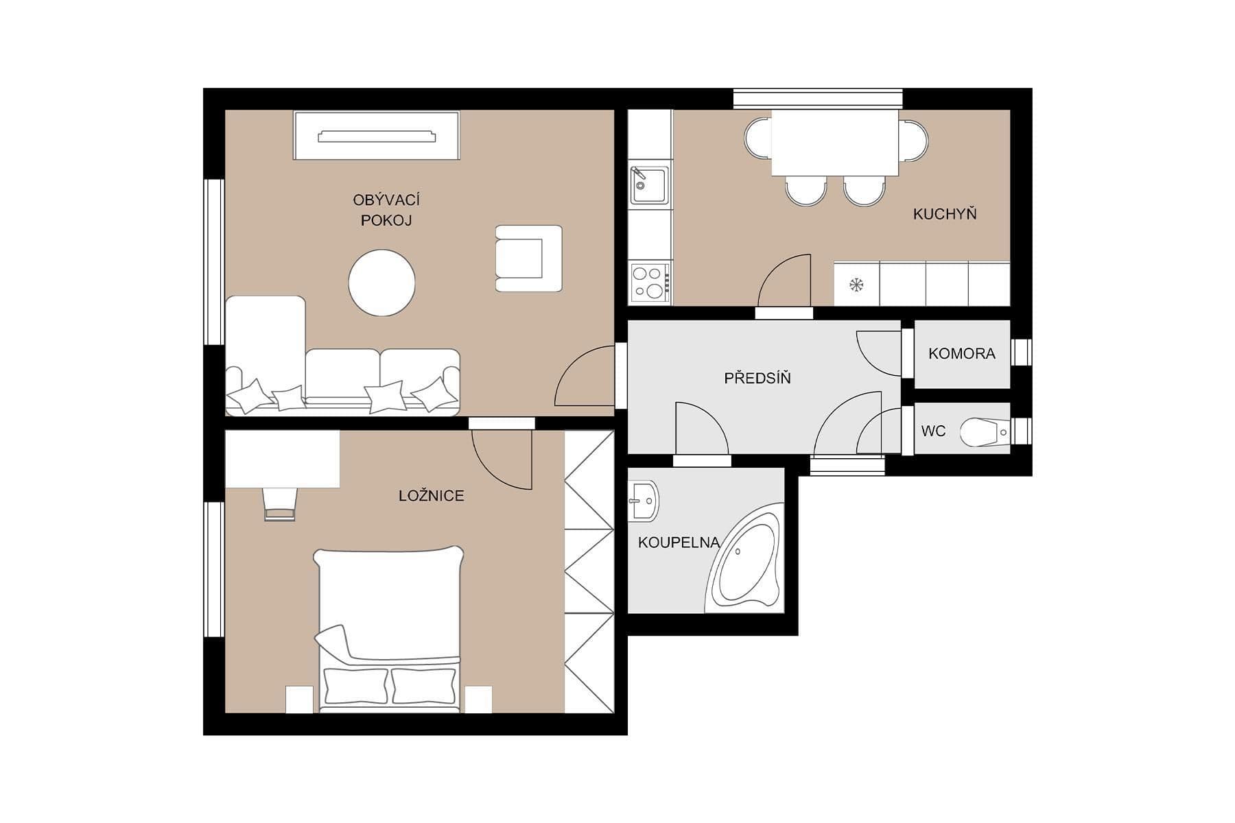 Predaj bytu 2-izbový 59 m², Oskava, Olomoucký kraj Predaj bytu 2-izbový 59 m², Oskava, Olomoucký kraj