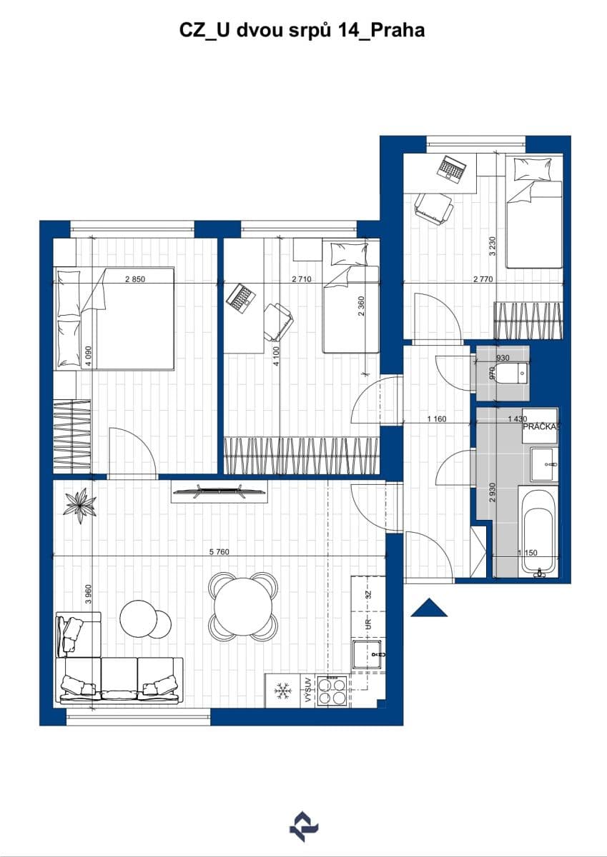 Predaj bytu 4-izbový 64 m², U Dvou srpů, Praha, Praha Predaj bytu 4-izbový 64 m², U Dvou srpů, Praha, Praha