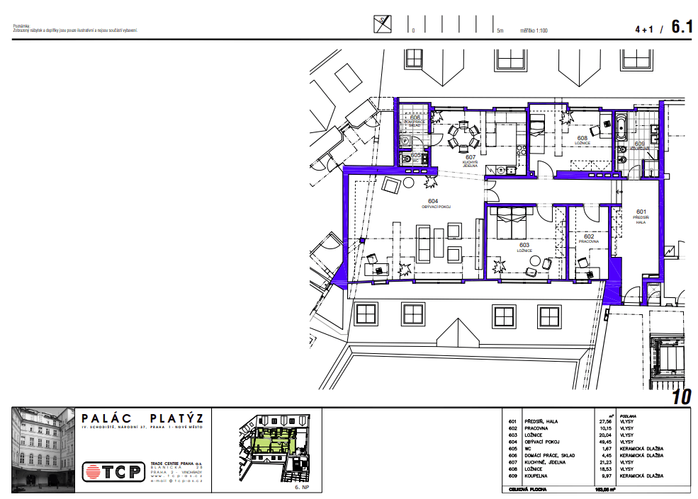 Prenájom bytu 4-izbový 163 m², Národní, Praha, Praha Prenájom bytu 4-izbový 163 m², Národní, Praha, Praha