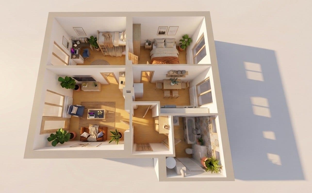 Prenájom bytu 3-izbový 64 m², Petrohrad, Ústecký kraj Prenájom bytu 3-izbový 64 m², Petrohrad, Ústecký kraj