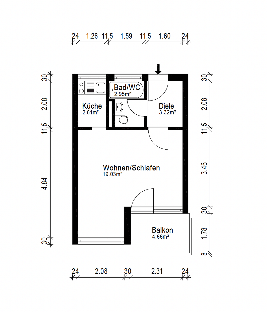 Predaj bytu 1-izbový 31 m², Max-Planck-Str. 13, Neufahrn, Bavorsko Predaj bytu 1-izbový 31 m², Max-Planck-Str. 13, Neufahrn, Bavorsko