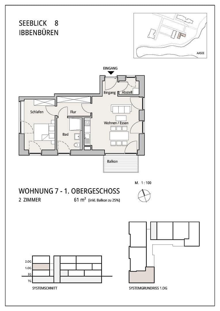 Prenájom bytu 2-izbový 57 m², Ibbenbüren, Severné Porýnie - Westfálsko Prenájom bytu 2-izbový 57 m², Ibbenbüren, Severné Porýnie - Westfálsko
