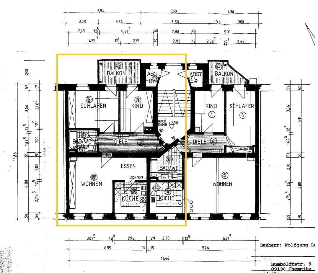 Prenájom bytu 3-izbový 76 m², Humboldtstraße 9, Chemnitz, Sasko Prenájom bytu 3-izbový 76 m², Humboldtstraße 9, Chemnitz, Sasko