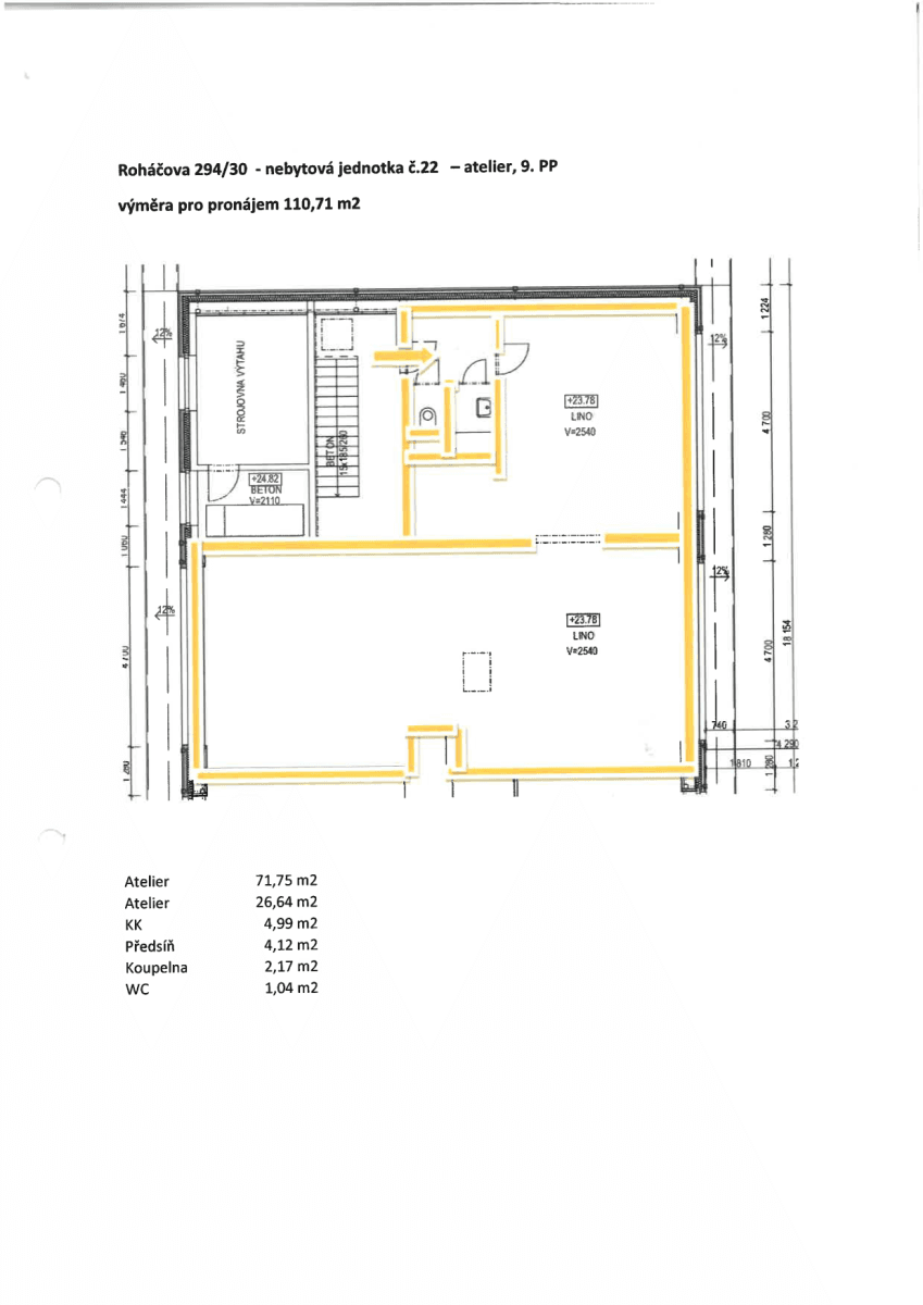 Prenájom nebytového priestoru 111 m², Roháčova, Praha, Praha Prenájom nebytového priestoru 111 m², Roháčova, Praha, Praha