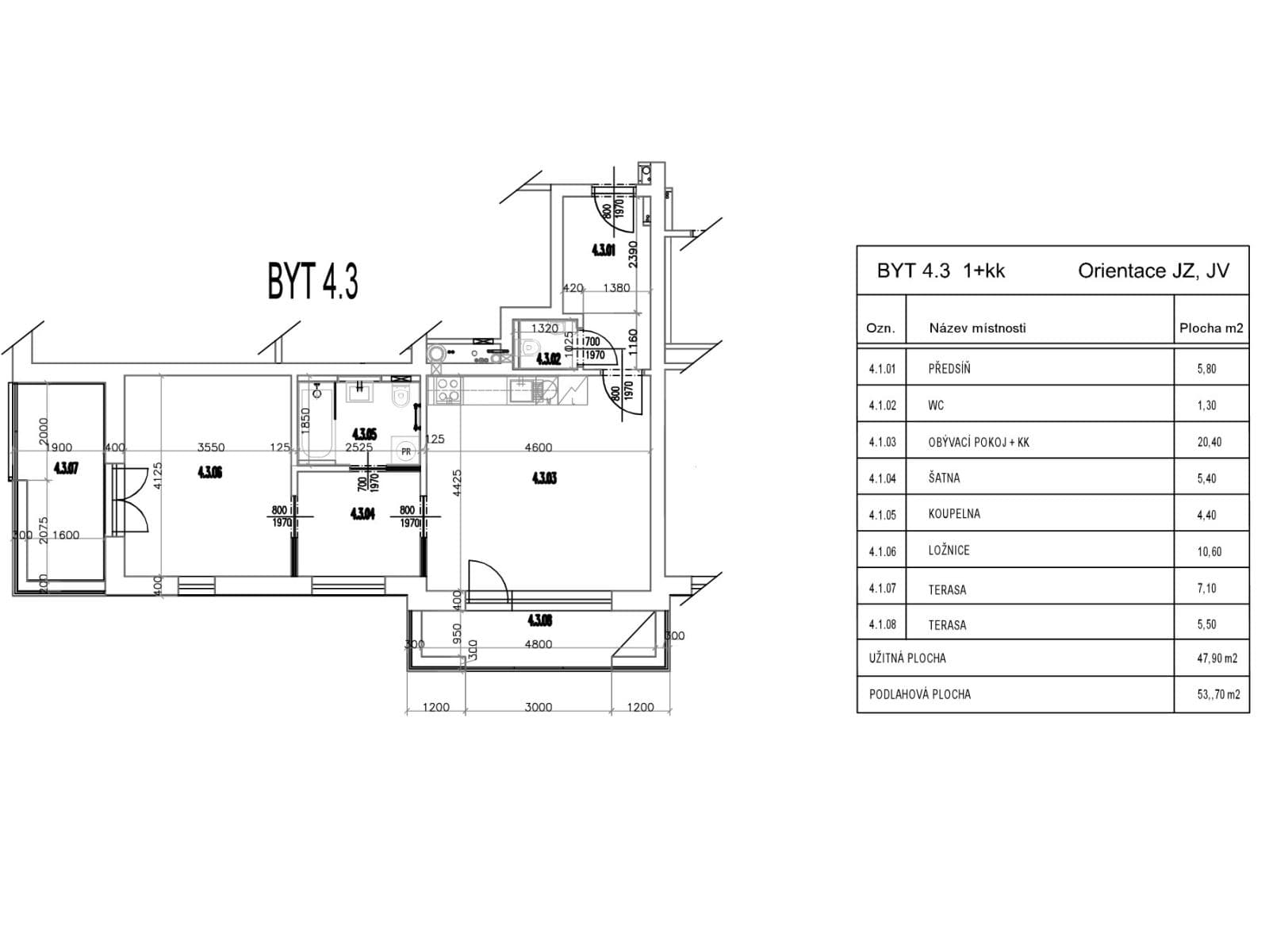 Prenájom bytu 2-izbový 48 m², Kadečkové, Praha, Praha Prenájom bytu 2-izbový 48 m², Kadečkové, Praha, Praha