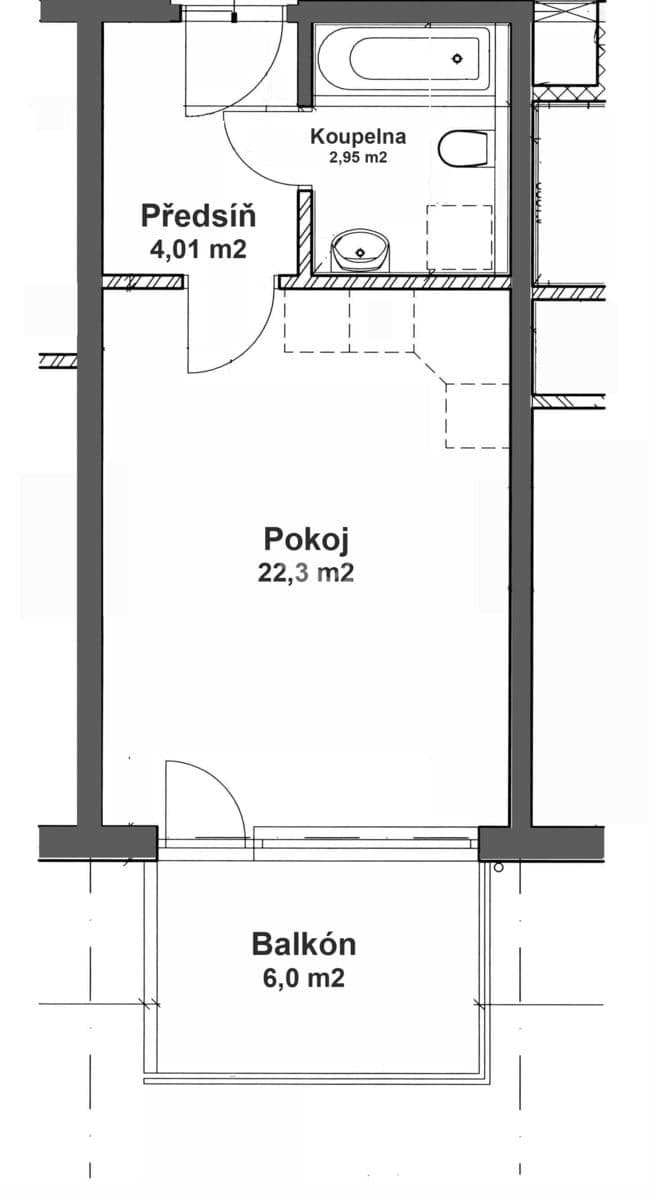 Prenájom bytu 1-izbový 28 m², Pod Kavalírkou, Praha, Praha Prenájom bytu 1-izbový 28 m², Pod Kavalírkou, Praha, Praha