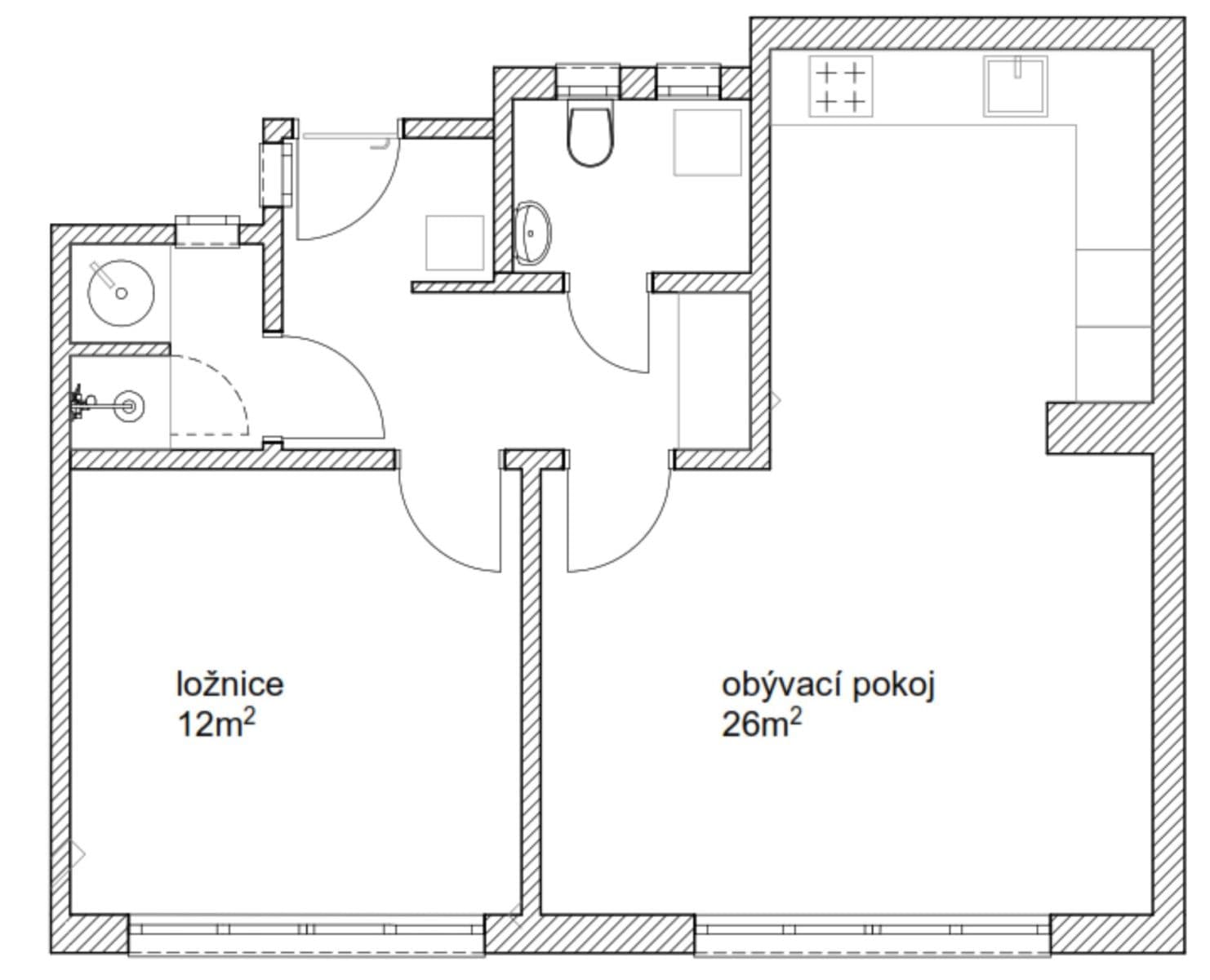 Prenájom bytu 2-izbový 52 m², Biskupcova, Praha, Praha Prenájom bytu 2-izbový 52 m², Biskupcova, Praha, Praha