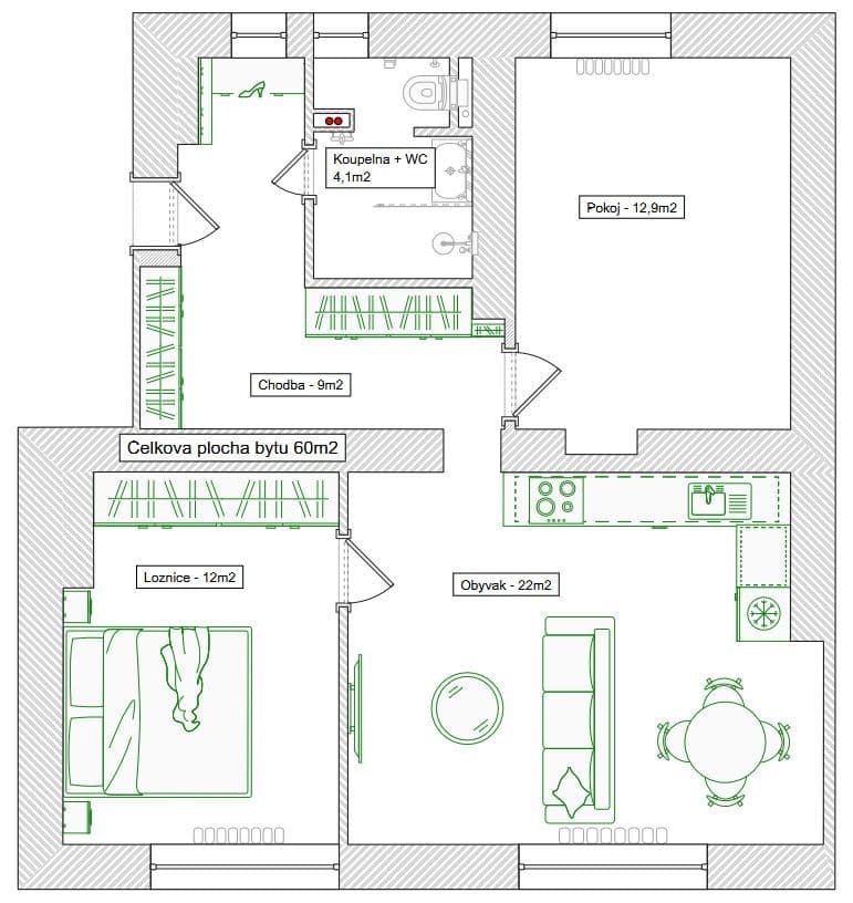 Predaj bytu 3-izbový 60 m², Rodimcevova, Ostrava, Moravskoslezský kraj Predaj bytu 3-izbový 60 m², Rodimcevova, Ostrava, Moravskoslezský kraj