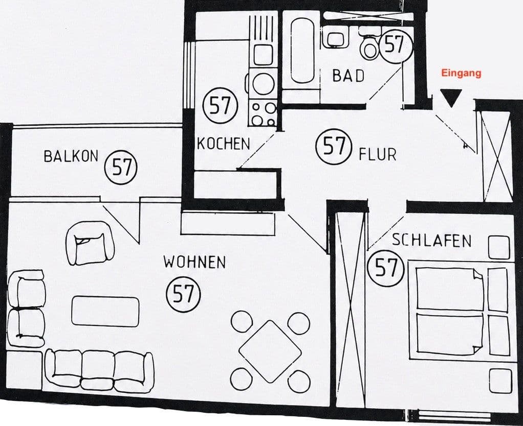 Predaj bytu 2-izbový 62 m², Hannover, Dolné Sasko Predaj bytu 2-izbový 62 m², Hannover, Dolné Sasko