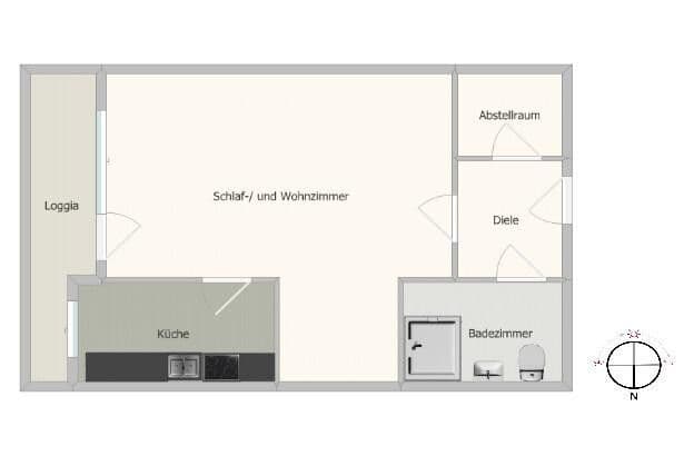 Prenájom bytu 1-izbový 36 m², Adlerstr. 46, Ratingen, Severné Porýnie - Westfálsko Prenájom bytu 1-izbový 36 m², Adlerstr. 46, Ratingen, Severné Porýnie - Westfálsko