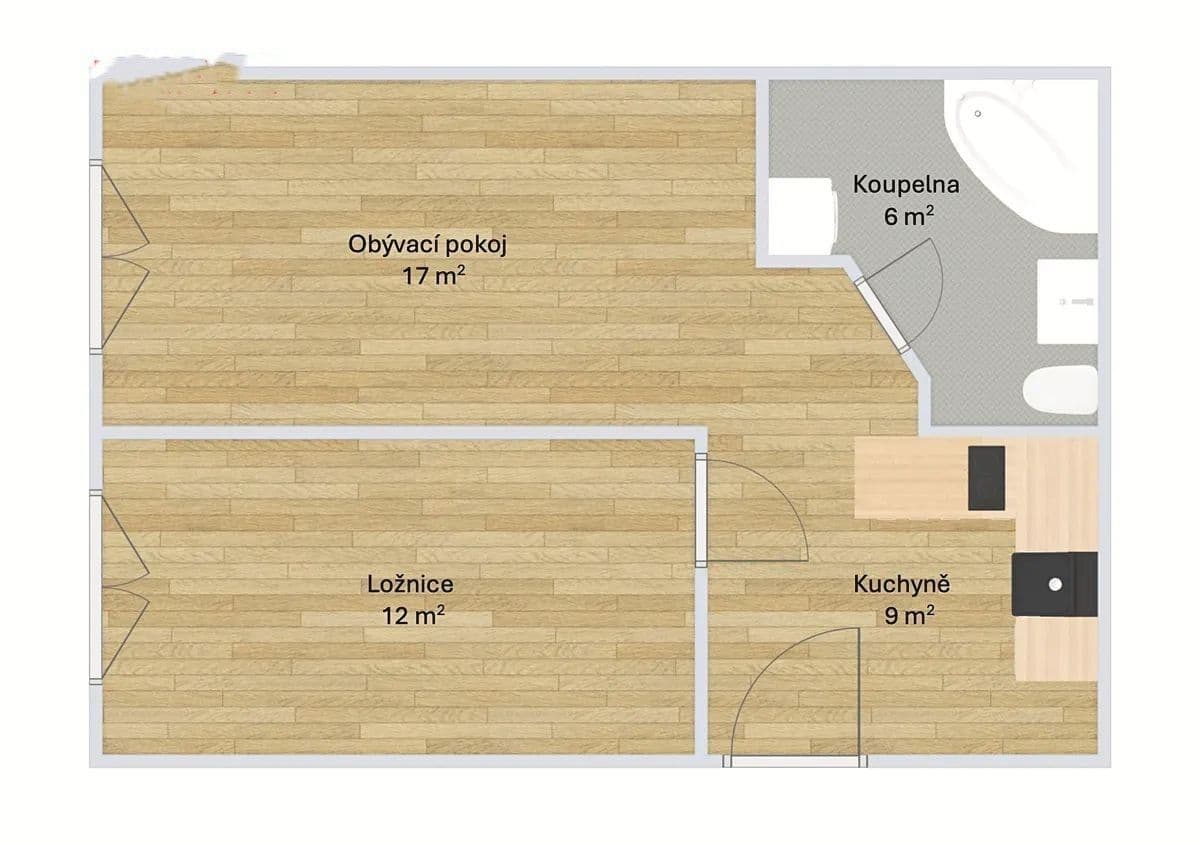 Prenájom bytu 2-izbový 44 m², Podolská, Praha, Praha Prenájom bytu 2-izbový 44 m², Podolská, Praha, Praha