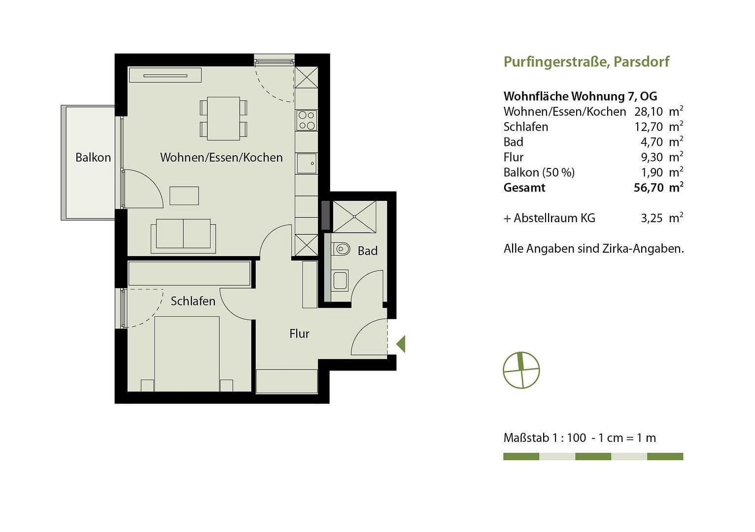 Predaj bytu 2-izbový 57 m², Parsdorf, Bavorsko Predaj bytu 2-izbový 57 m², Parsdorf, Bavorsko