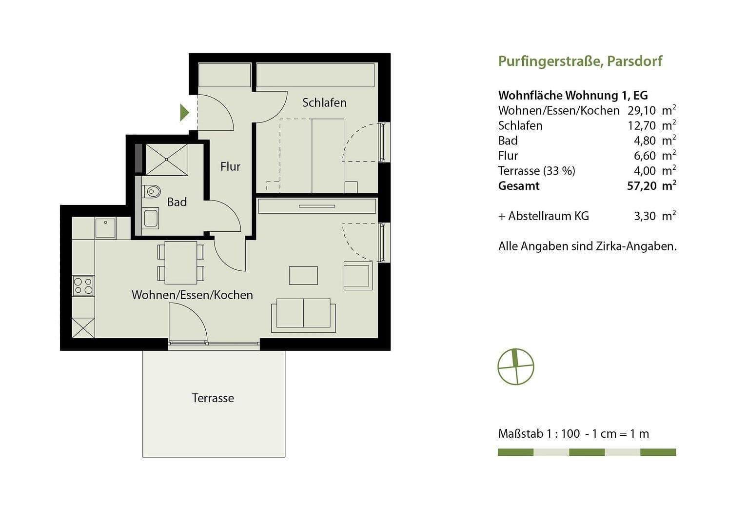 Predaj bytu 2-izbový 58 m², Parsdorf, Bavorsko Predaj bytu 2-izbový 58 m², Parsdorf, Bavorsko